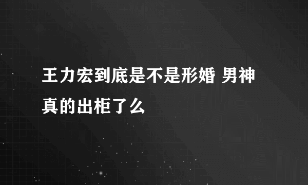 王力宏到底是不是形婚 男神真的出柜了么