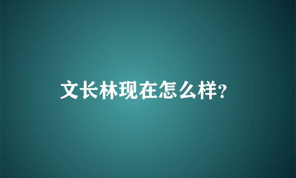 文长林现在怎么样？