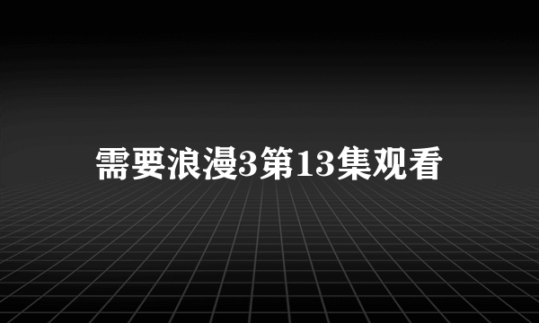 需要浪漫3第13集观看