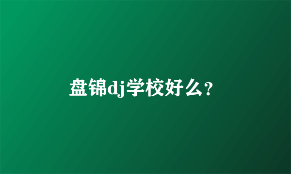 盘锦dj学校好么？