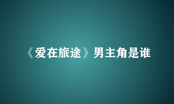 《爱在旅途》男主角是谁