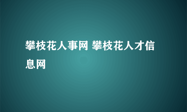 攀枝花人事网 攀枝花人才信息网