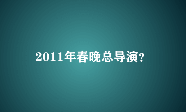 2011年春晚总导演？