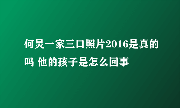 何炅一家三口照片2016是真的吗 他的孩子是怎么回事