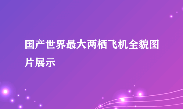 国产世界最大两栖飞机全貌图片展示