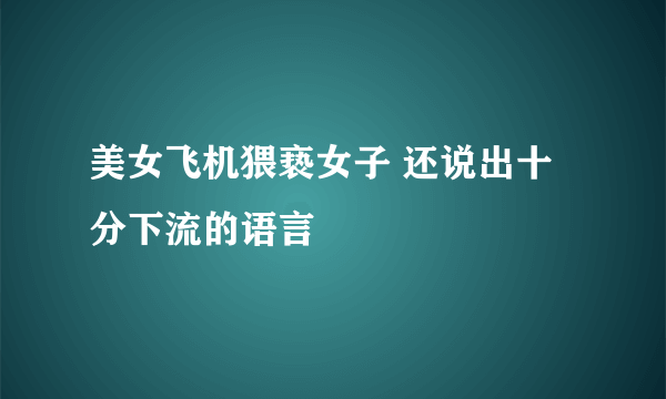 美女飞机猥亵女子 还说出十分下流的语言