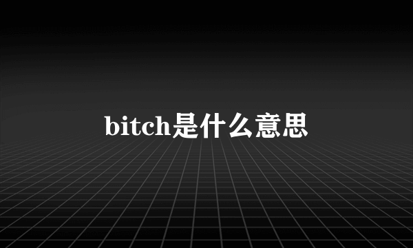 bitch是什么意思