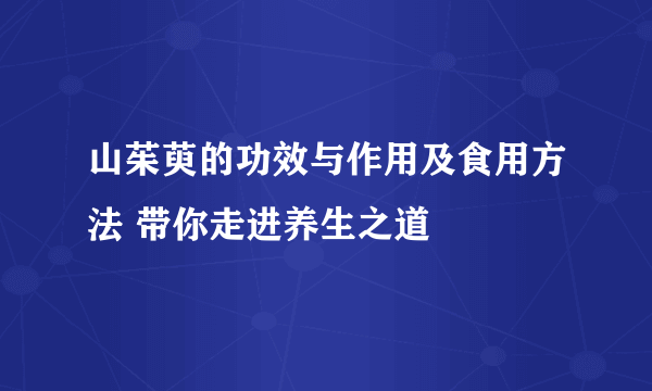 山茱萸的功效与作用及食用方法 带你走进养生之道