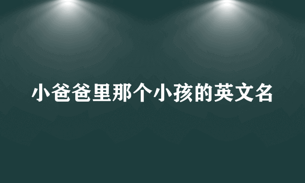 小爸爸里那个小孩的英文名