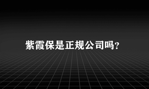 紫霞保是正规公司吗？