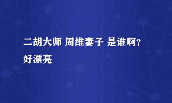 二胡大师 周维妻子 是谁啊？好漂亮