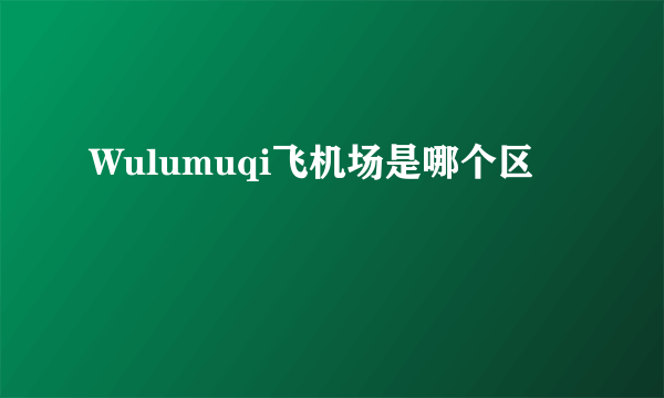 Wulumuqi飞机场是哪个区