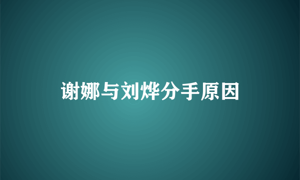 谢娜与刘烨分手原因