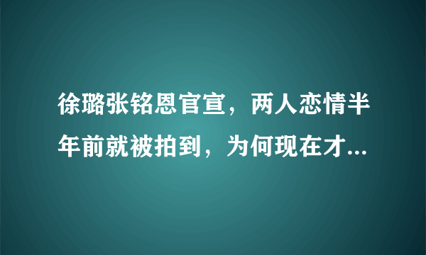 徐璐张铭恩官宣，两人恋情半年前就被拍到，为何现在才公布恋情了？