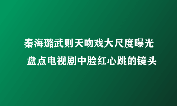 秦海璐武则天吻戏大尺度曝光 盘点电视剧中脸红心跳的镜头