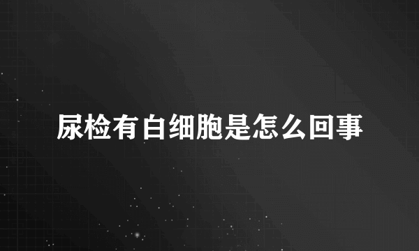 尿检有白细胞是怎么回事