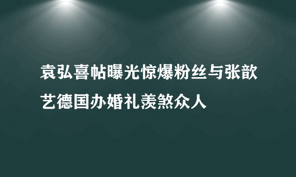 袁弘喜帖曝光惊爆粉丝与张歆艺德国办婚礼羡煞众人