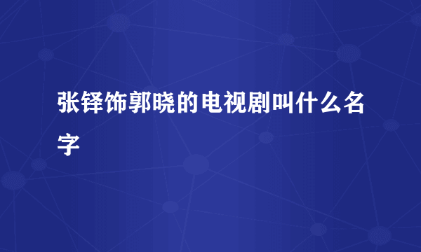 张铎饰郭晓的电视剧叫什么名字