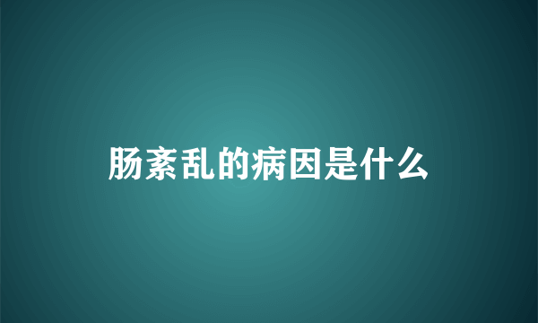 肠紊乱的病因是什么