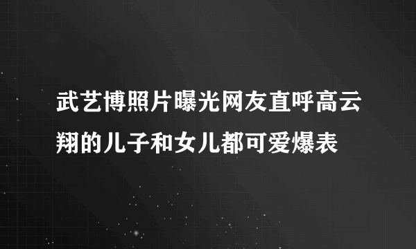 武艺博照片曝光网友直呼高云翔的儿子和女儿都可爱爆表