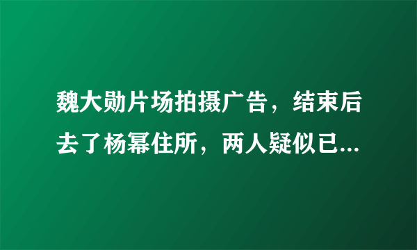 魏大勋片场拍摄广告，结束后去了杨幂住所，两人疑似已经同居！