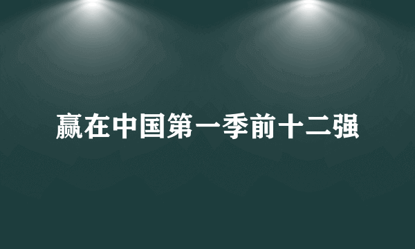 赢在中国第一季前十二强