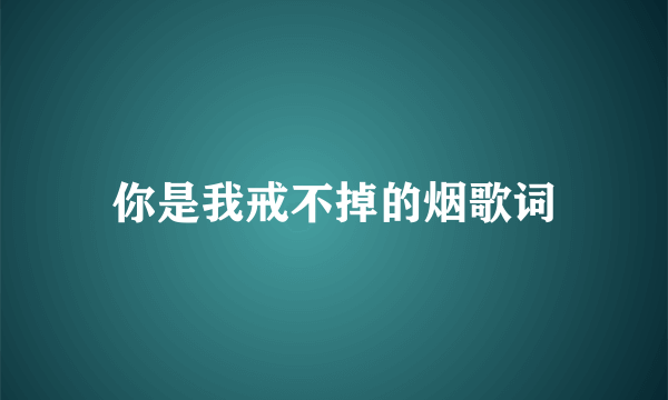 你是我戒不掉的烟歌词