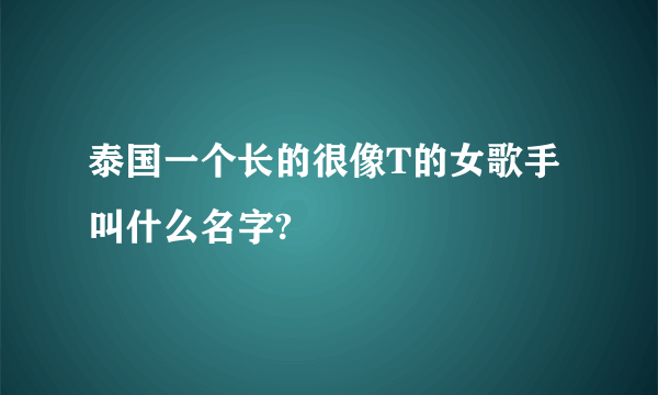 泰国一个长的很像T的女歌手叫什么名字?