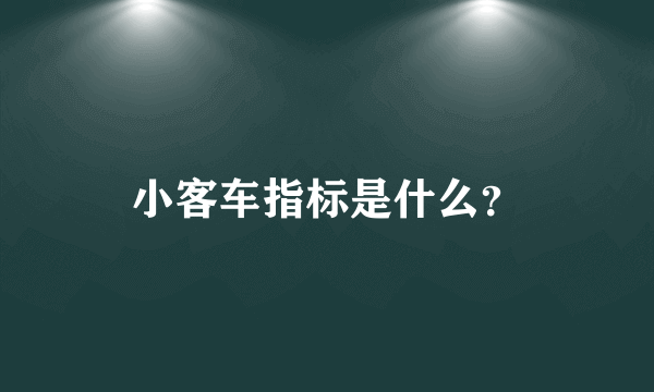 小客车指标是什么？