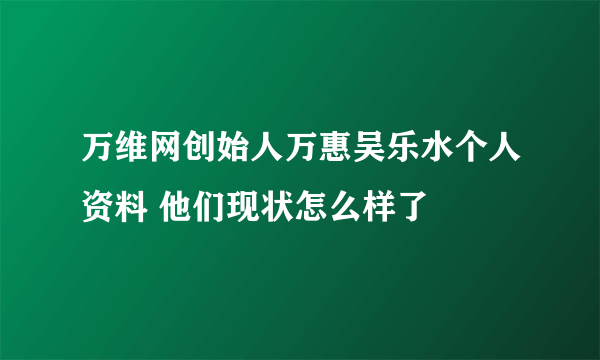 万维网创始人万惠吴乐水个人资料 他们现状怎么样了