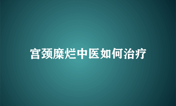 宫颈糜烂中医如何治疗