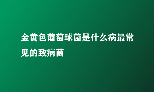 金黄色葡萄球菌是什么病最常见的致病菌