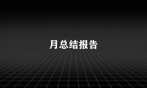 月总结报告