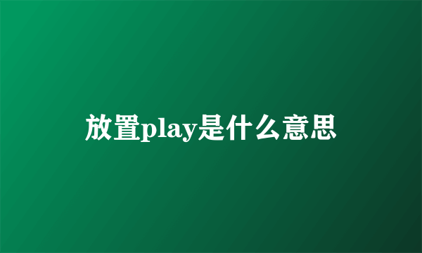 放置play是什么意思