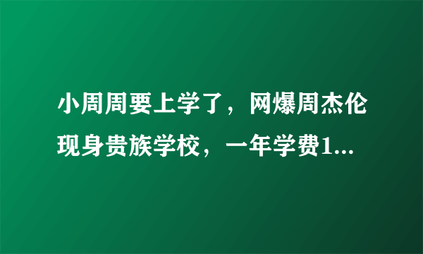 小周周要上学了，网爆周杰伦现身贵族学校，一年学费15万，你怎么看？