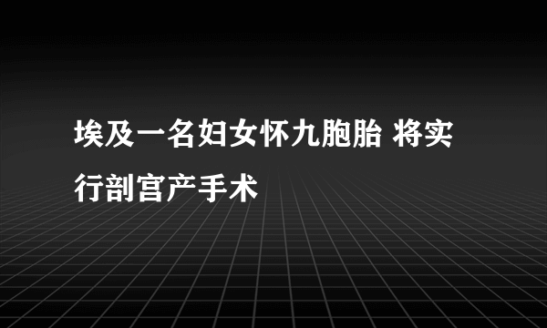 埃及一名妇女怀九胞胎 将实行剖宫产手术