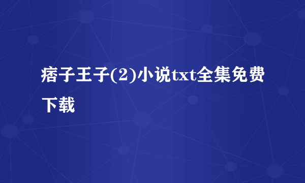 痞子王子(2)小说txt全集免费下载