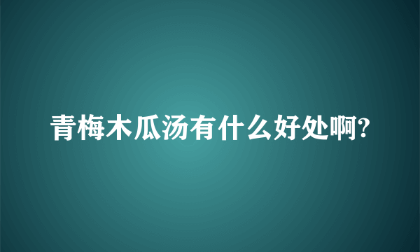 青梅木瓜汤有什么好处啊?