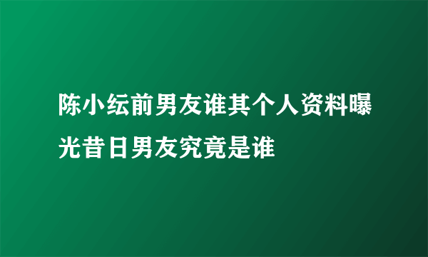 陈小纭前男友谁其个人资料曝光昔日男友究竟是谁