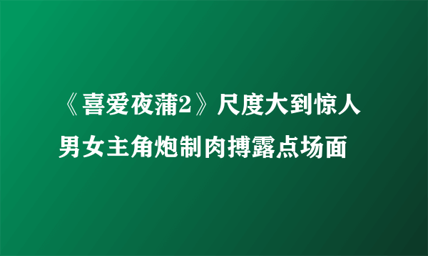 《喜爱夜蒲2》尺度大到惊人 男女主角炮制肉搏露点场面