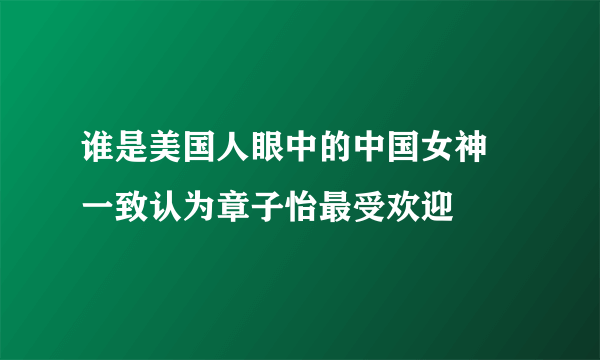 谁是美国人眼中的中国女神 一致认为章子怡最受欢迎