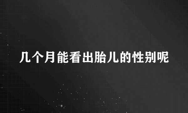 几个月能看出胎儿的性别呢