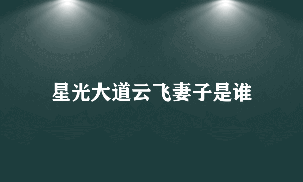 星光大道云飞妻子是谁