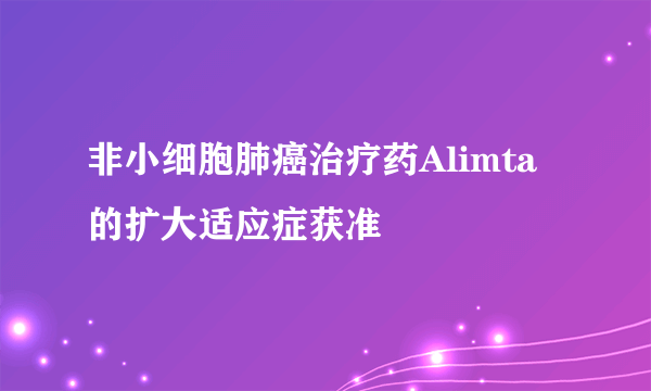 非小细胞肺癌治疗药Alimta的扩大适应症获准