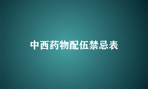 中西药物配伍禁忌表