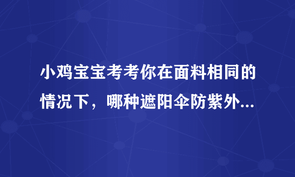 小鸡宝宝考考你在面料相同的情况下，哪种遮阳伞防紫外线效果更好-知性手游