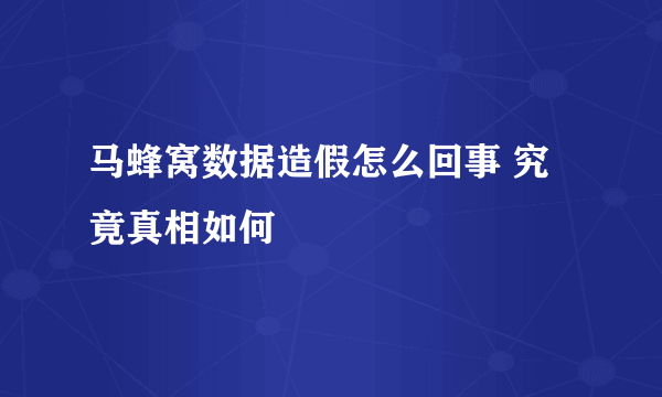 马蜂窝数据造假怎么回事 究竟真相如何