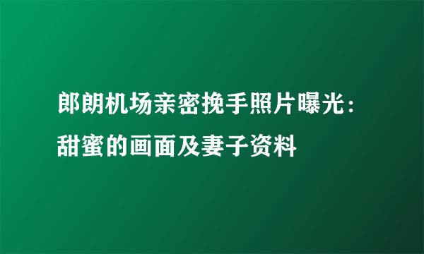 郎朗机场亲密挽手照片曝光：甜蜜的画面及妻子资料