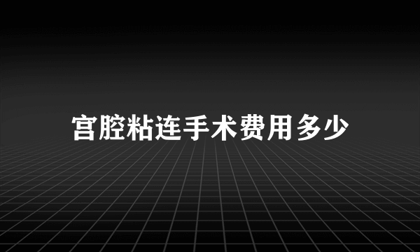 宫腔粘连手术费用多少