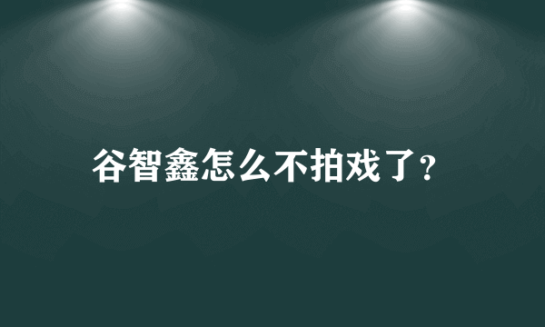 谷智鑫怎么不拍戏了？